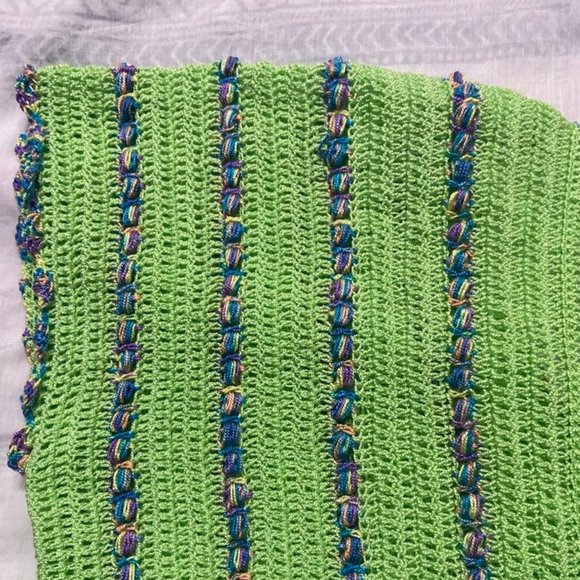 Deecrochet Crocheted Cotton Yarn Cardigan Shrug for Woman (XXXL, Apple Green) - Picture 4 of 4